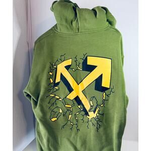 OFF WHITE Hoodie Green Hoodie Yellow Arrow Size L New w/Tags COA Over $750